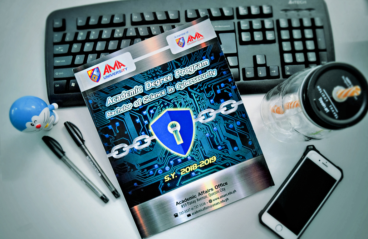 AMA University Bachelor of Science in Cybersecurity academic degree program brochure