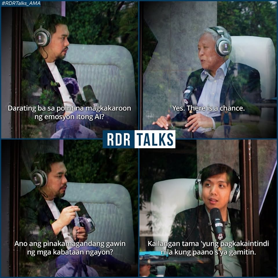 RDR Talks panel discussing whether AI will have emotions and what young Filipinos should do — they need to understand how to use it correctly.