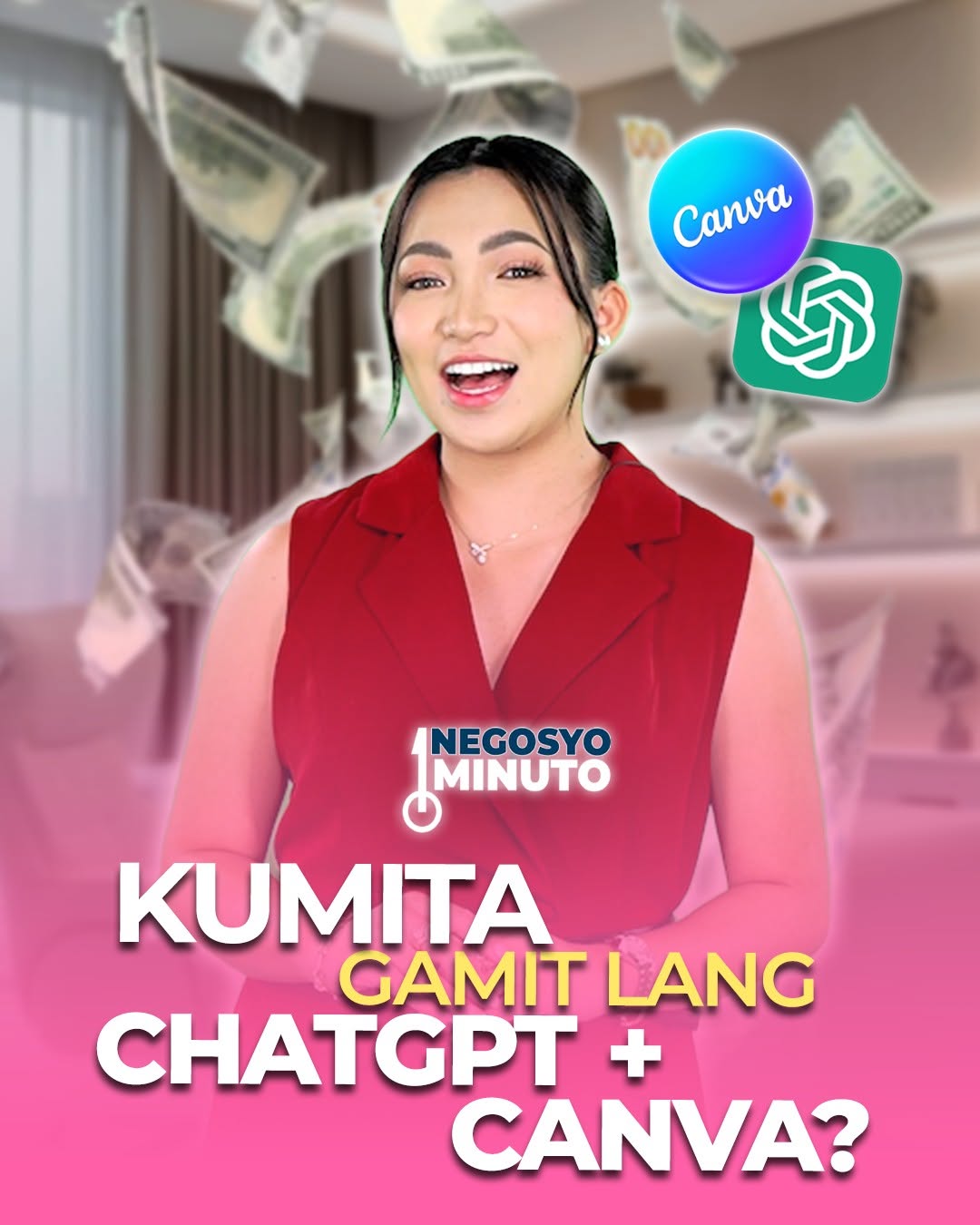 Negosyo sa 1 Minuto: Earn using just ChatGPT and Canva, featuring Katherine Mejia