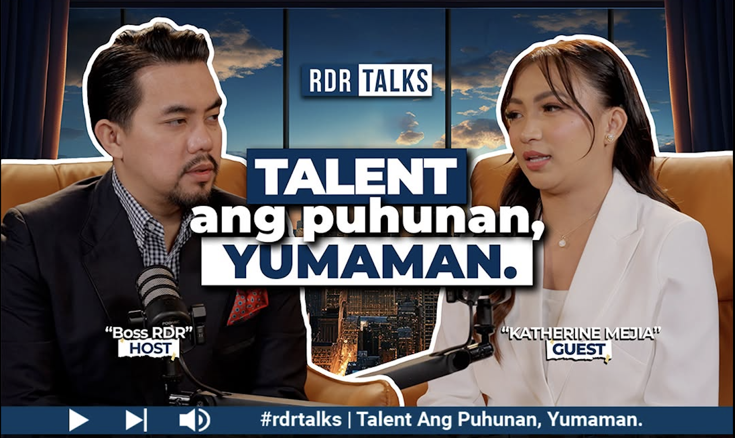 Katherine Mejia, CEO and Founder of KMCRe8tives, with Boss RDR on the RDR Talks cover — Talent ang puhunan, yumaman