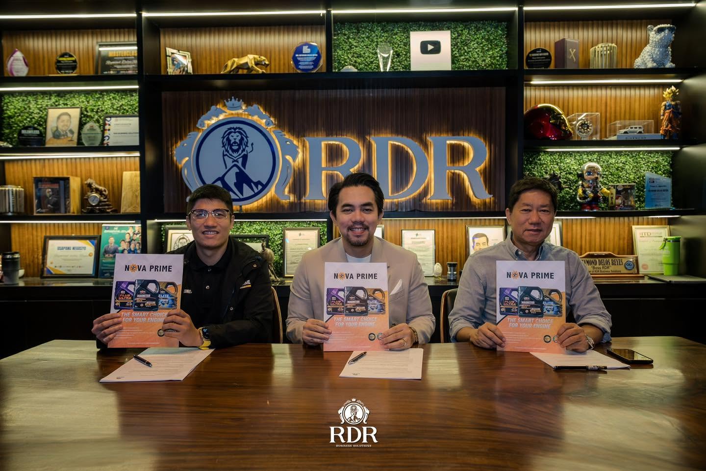 Boss RDR with the two owners of Nova Prime at the RDR Vlog contract signing