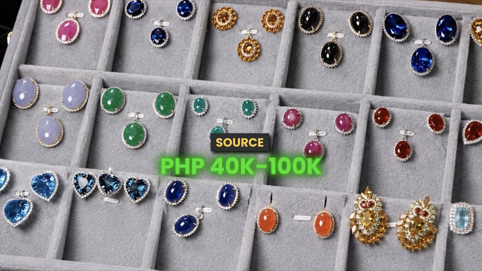 Same colored gemstone pieces at source pricing ₱40K to ₱100K