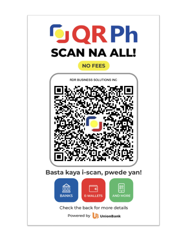 RDR Business Solutions QR Ph code — scan to pay with any bank or e-wallet
