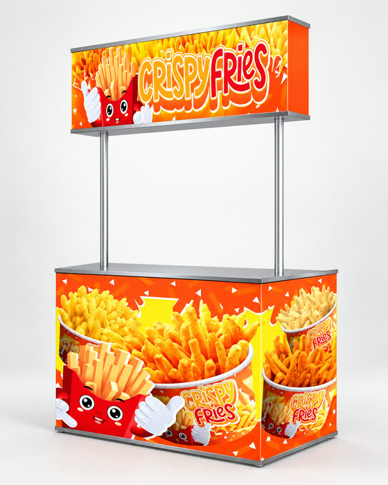 Crispy Fries branded food cart