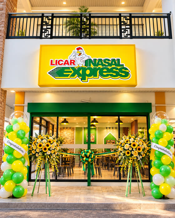 A LICAR Inasal Express store on opening day, ribbon still across the door