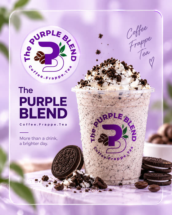 The Purple Blend — coffee, frapp&eacute; and tea