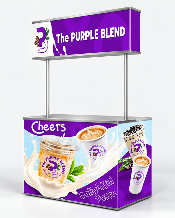 The Purple Blend branded food cart